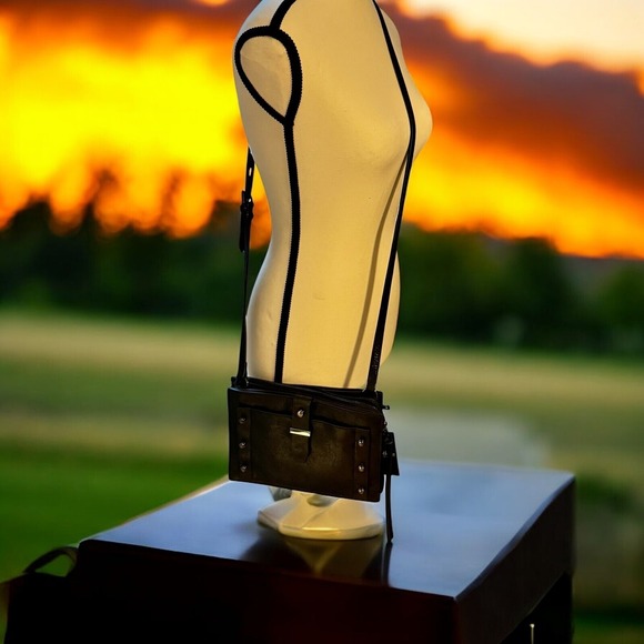 Botkier Warren City‎ Crossbody Bag Black Leather NWT Studded Purse $228 - Picture 7 of 15